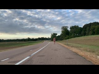 walking naked in road